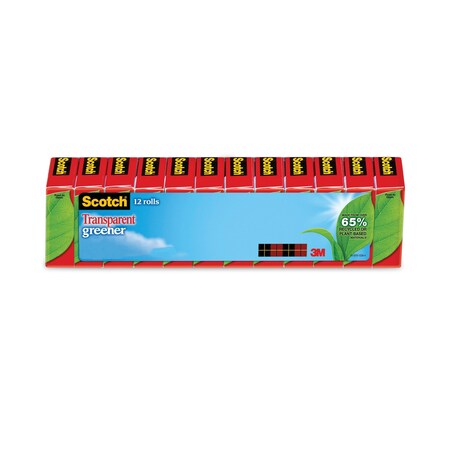 Scotch Greener Transparent Tape, 3/4x900in, PK12 61212P